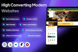 design modern wordpress, shopify, webflow or framer website