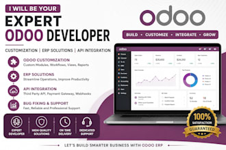 be your expert odoo developer for odoo customization erp and API integration