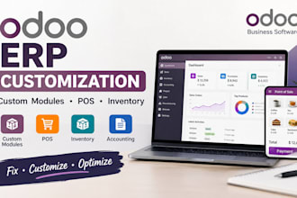 customize odoo erp and develop custom odoo module  inventory accounting reports