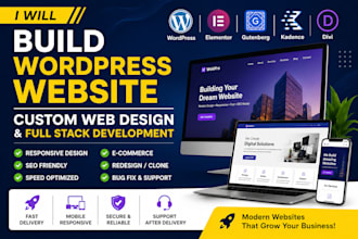 build wordpress website custom web design full stack development