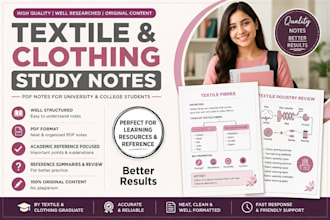 create textile and clothing study guides and PDF summaries