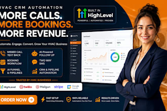 hvac crm automation gohighlevel missed call text back booking workflow ai funnel