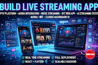 develop live streaming app ott music video live streaming app streaming website