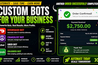 build doordash bot, spark bot, uber bot, grabber bot for your business