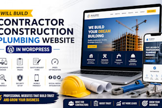 build contractor, construction, plumbling website in wordpress
