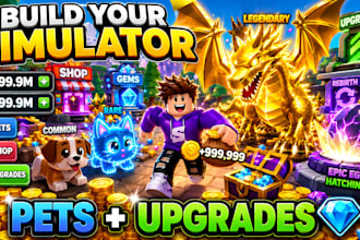 build a roblox simulator game with coins, pets and progression systems