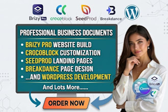 build wordpress website using brizy pro crocoblock seedprod breakdance