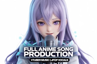 create professional anime song vocals and full jpop vtuber music