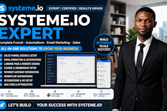 design a systeme io sales funnels and landing to grow your business online
