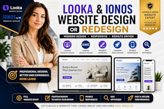 looka website design, looka website redesign, landing page, ionos website design