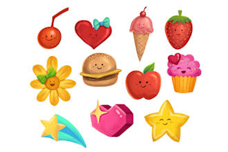 create cute sticker cartoon designs
