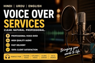 do hindi urdu and english voice over