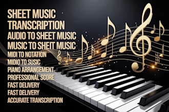 transcribe audio to professional sheet music and music notation