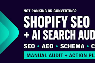 audit shopify SEO, aeo, schema and cro strategy