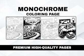 design unique monochrome coloring pages