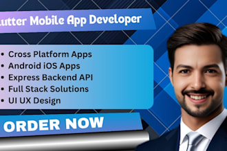 develop flutter mobile app hybrid andriod ios app development with express js