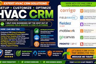 setup hvac company CRM corrigo fieldaware fieldez mobiwork gocanvas prontoforms