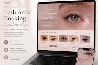 design a booking focused landing page for beauty masters