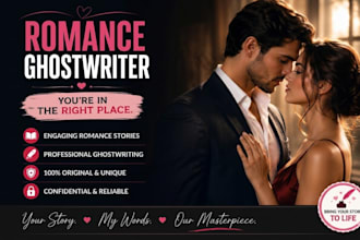 be your fiction romance ghostwriter, ghost book writer, romance book writer