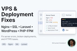 fix your vps, nginx, SSL or laravel deployment problem in 24 hours