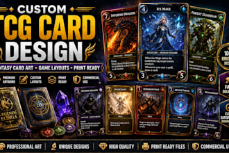 design professional trading card templates for card games