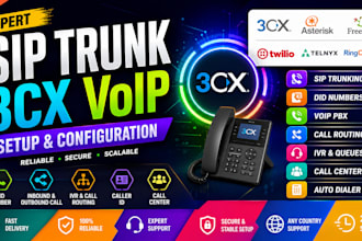 sip trunk did number 3cx voip pbx call routing  freepbx twilio telnyx autodialer