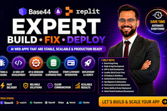 base44 expert base44 bug fixing build base 44 replit ai web app deployment, api