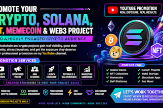 promote your solana, crypto, nft project on my youtube channel