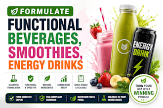 formulate functional beverages, smoothies, energy drinks