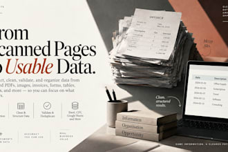 extract, clean, organize info, text, data from pdfs, images