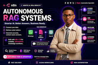build custom n8n ai agent, whatsapp chatbot, rag automation