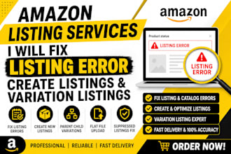 fix amazon flat file, listing and variation issues parent child variation