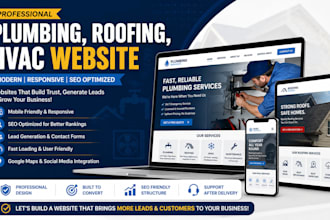 create a modern plumbling, roofing, hvac website with SEO