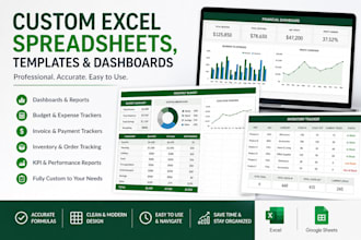 create custom or premade excel templates for your business