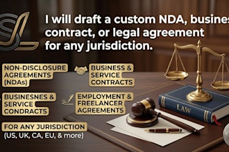 draft and review custom nda, business contract, or legal agreement