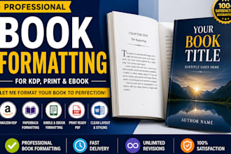 book formatting amazon KDP formatting paperback formatting ebook formatting