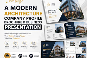 design a modern architecture company profile brochure and business presentation