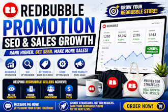 boost redbubble store marketing, promotion, traffic and sales