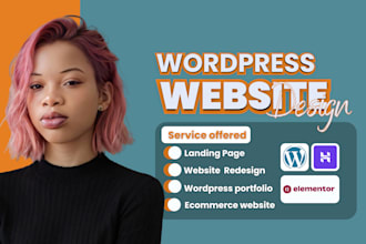 design wordpress website, landing page or one page site with elementor pro