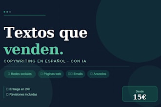 escribiré textos y copys persuasivos para tu negocio con ia