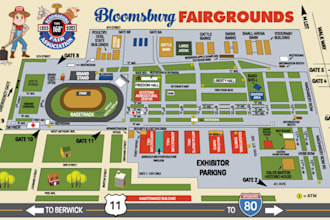 design expo maps, trade show layouts, fairground maps and event wayfinding