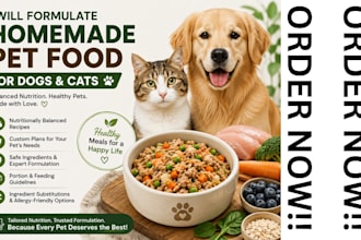 formulate homemade pet food for dogs and cats