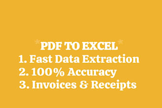 convert PDF invoices and receipts to excel spreadsheets