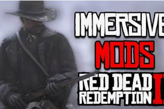 mod red dead redemption 2,gta 5, cyberpunk, and skyrim with custom assests