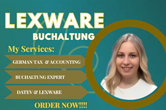 do german bookkeeping, lexware, datev, payroll fillings, vat, elster, lexoffice