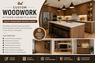 create custom woodwork, kitchen cabinets, and modern furniture