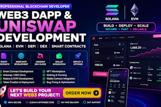 be blockchain developer for web3 dapp uniswap on solana evm