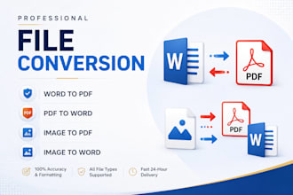 convert PDF to word or word to PDF or image to word