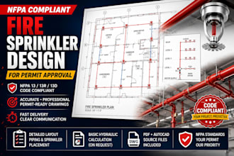 design nfpa compliant fire sprinkler system drawings