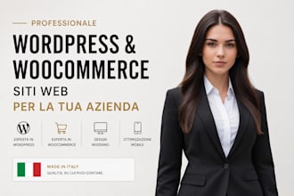 build modern italian business wordpress woocommerce website